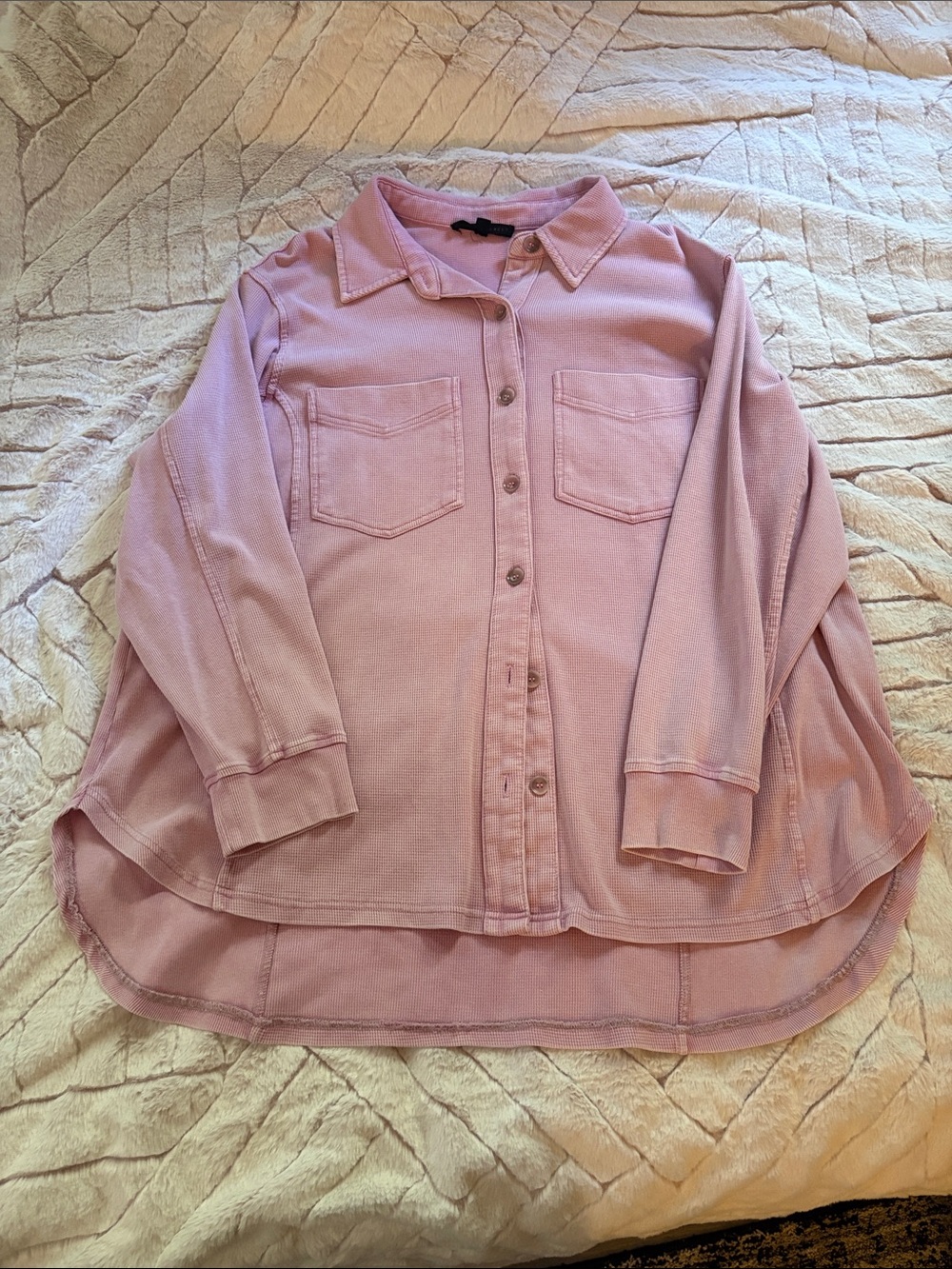 Jane and Delancey Lavender Button-Up Utility Shirt